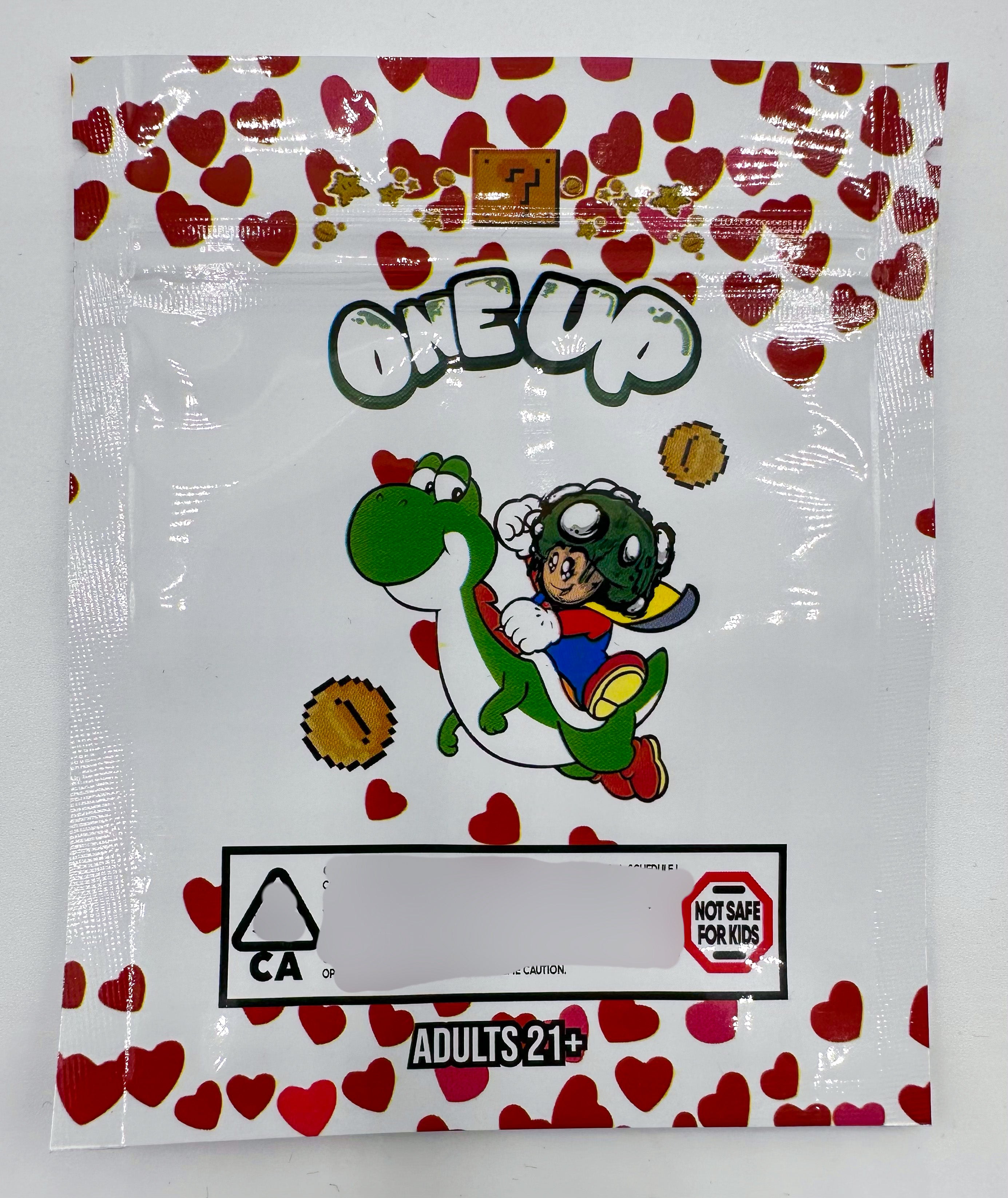 One Up Strawberry Puffs Edibles  Mylar bags