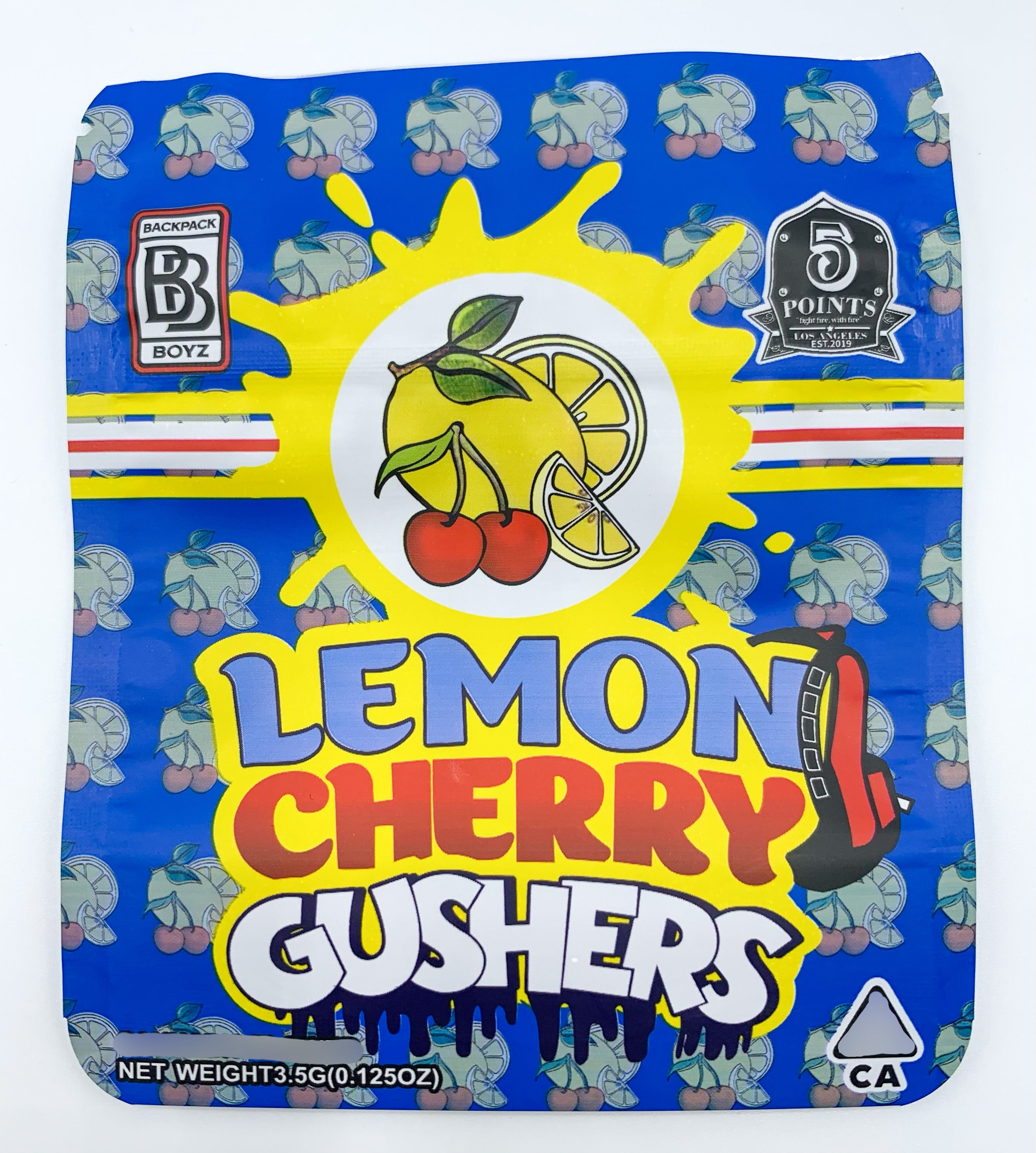 Backpack Boyz Lemon Cherry Gushers 3.5G Mylar bags