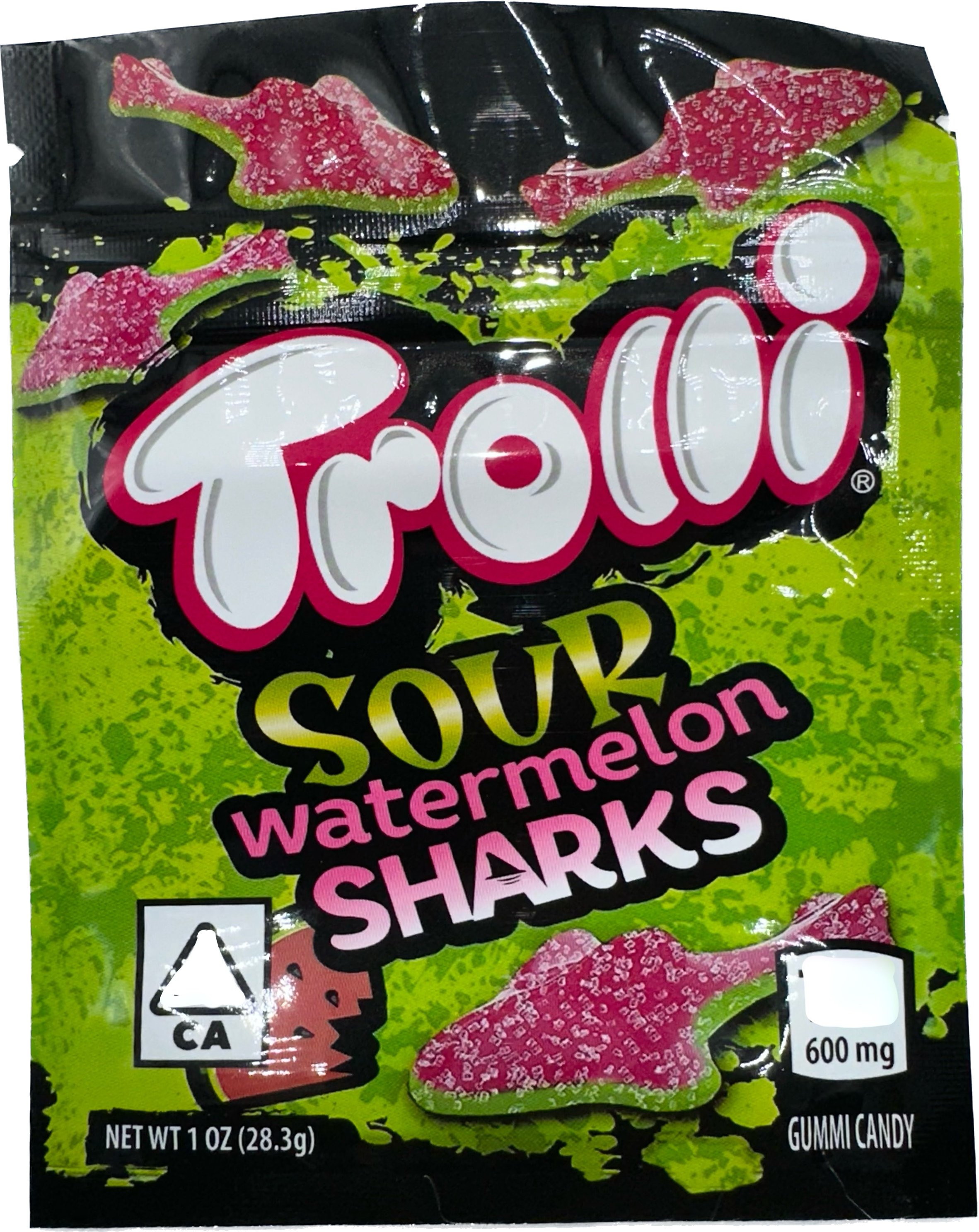 Trolli Sour Watermelon Sharks  Crawlers  Edibles 5oz  Mylar bags
