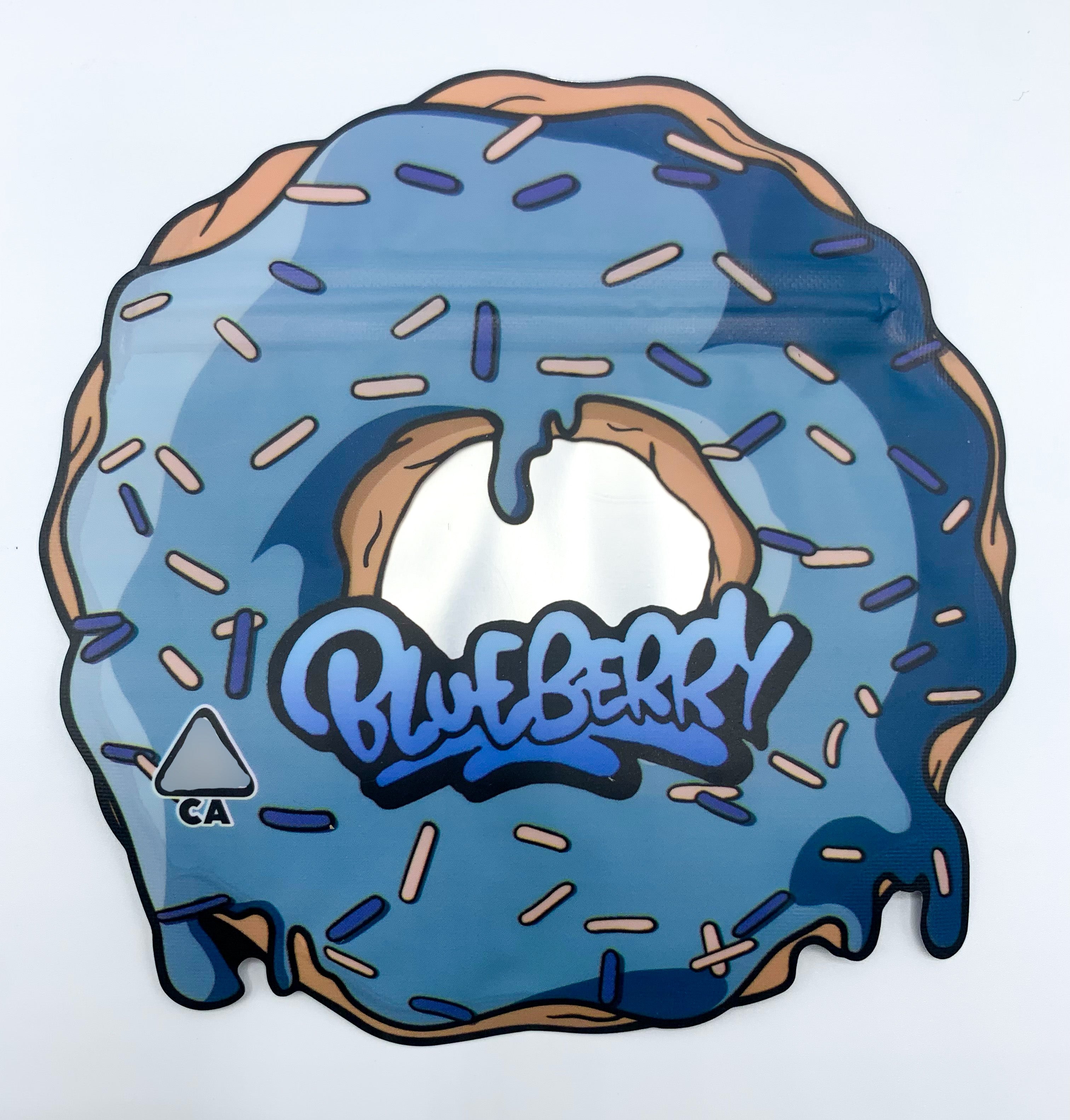3D Blueberry Donut 3.5G Mylar Bags