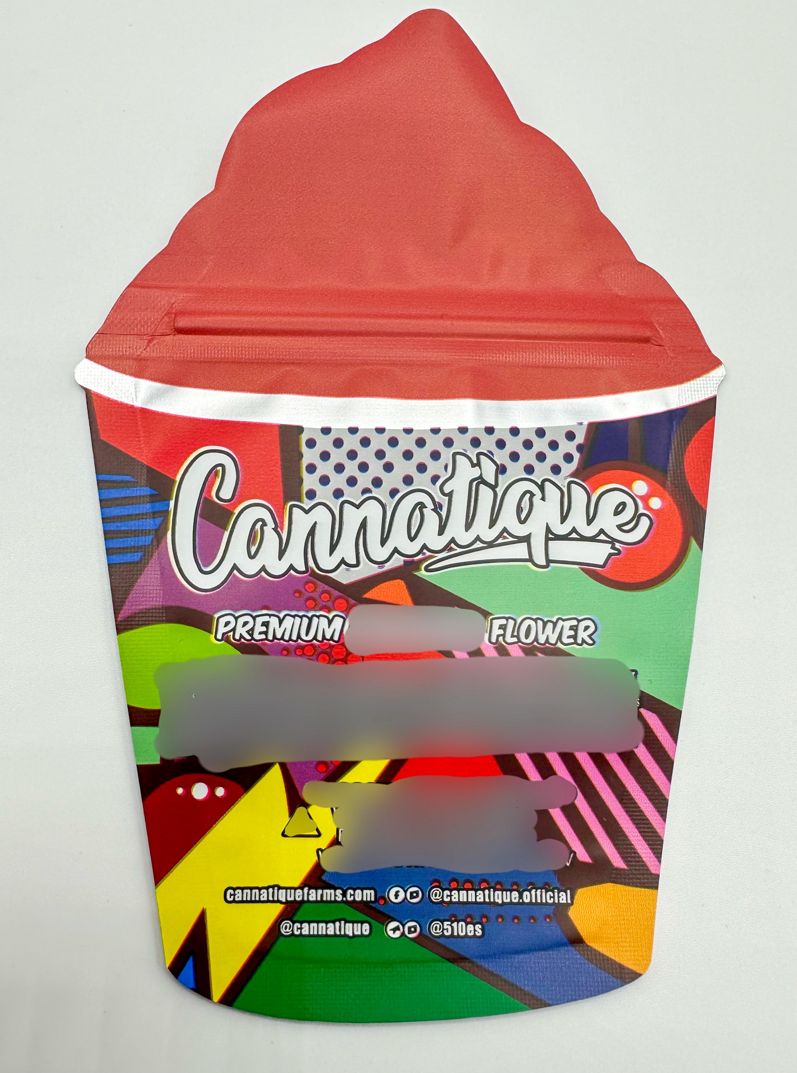 3D Cannatique Cherry Zlurpee 3.5g Mylar bags