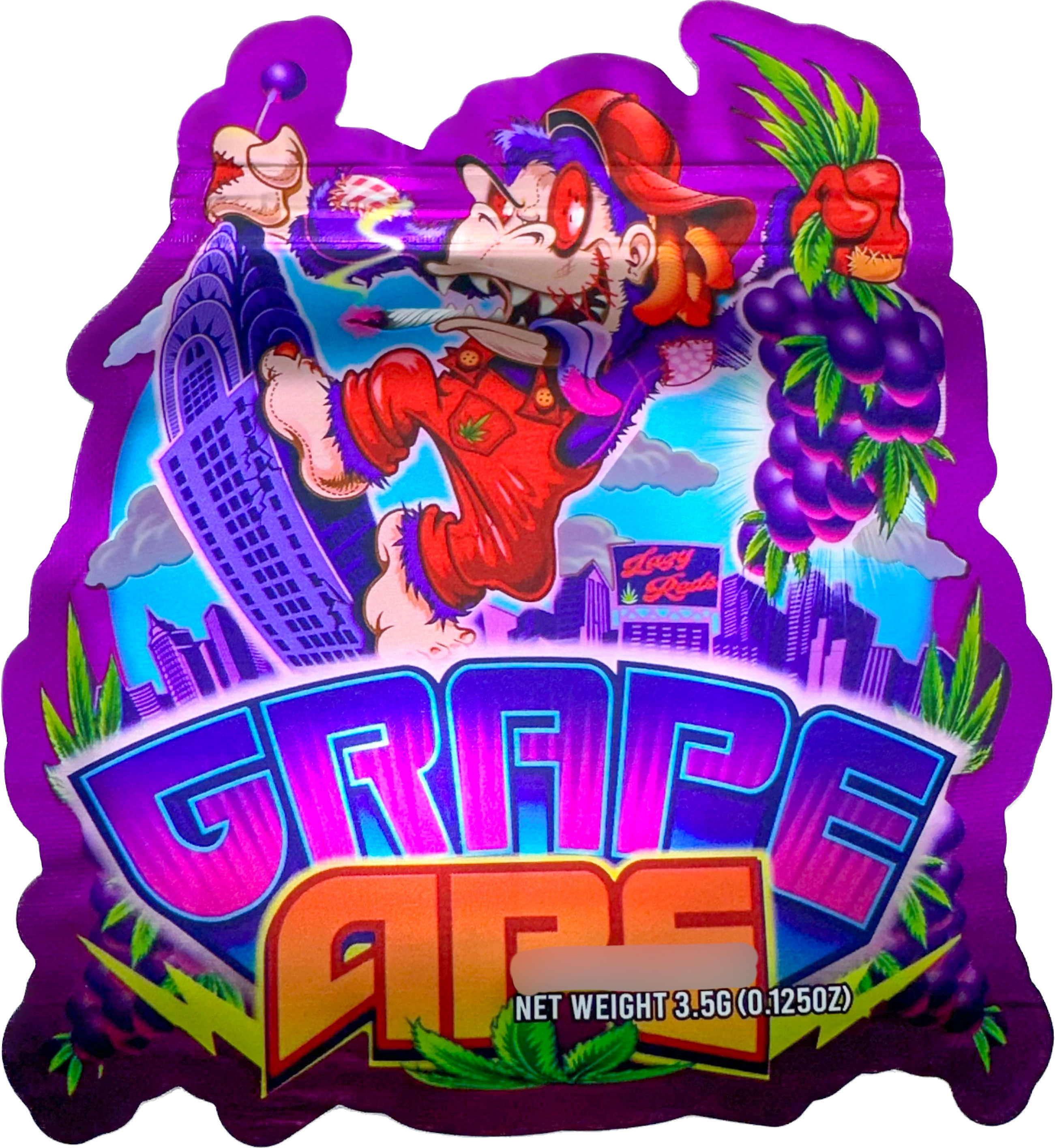 3D Grape Ape 3.5g Mylar bags