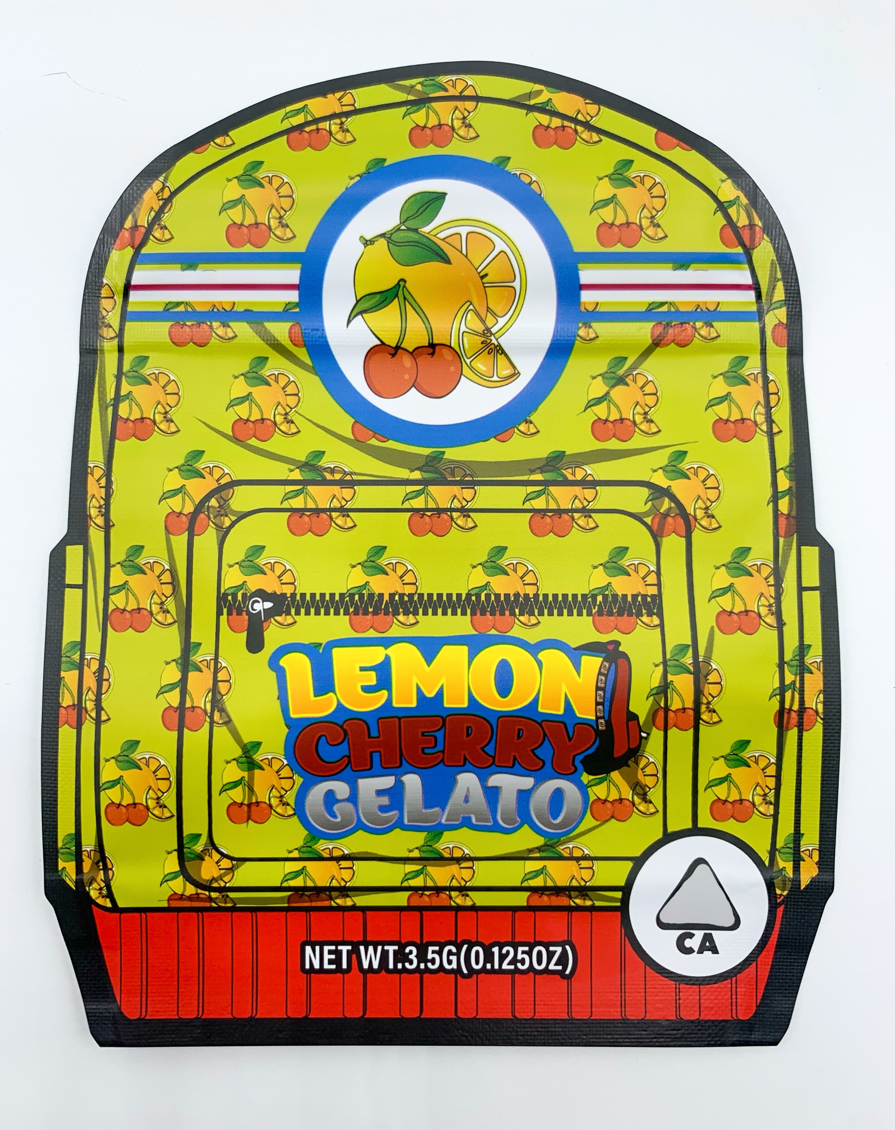 3D Backpackboyz Lemon Cherry Gelato 3.5g Mylar bags